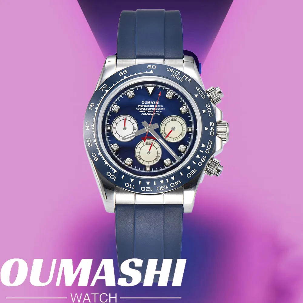 Relojes VK63 de lujo de 39,3mm, cronógrafo para hombre, reloj de moda para hombre, caja vk63 plateada, cronógrafo VK63 para hombre resistente al agua 10ATM