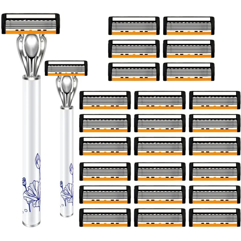 ماكينة حلاقة مكونة من ست طبقات للرجال والنساء، مزيل شعر يدوي للسفر مع شريط مضاد للانزلاق لتجربة حلاقة ناعمة وآمنة #1