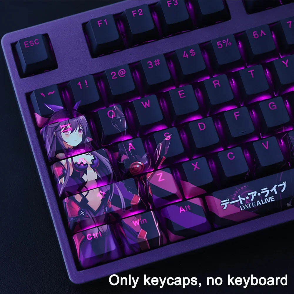108 Tastenkappen für DATE A LIVE, Prinzessin Tokisaki Kurumi, 1 Set, PBT-Tastenkappen mit Farbstoffsublimation, zweidimensionale Anime-Tastenkappen, Tastenkappen mit Hintergrundbeleuchtung. – Detail 7