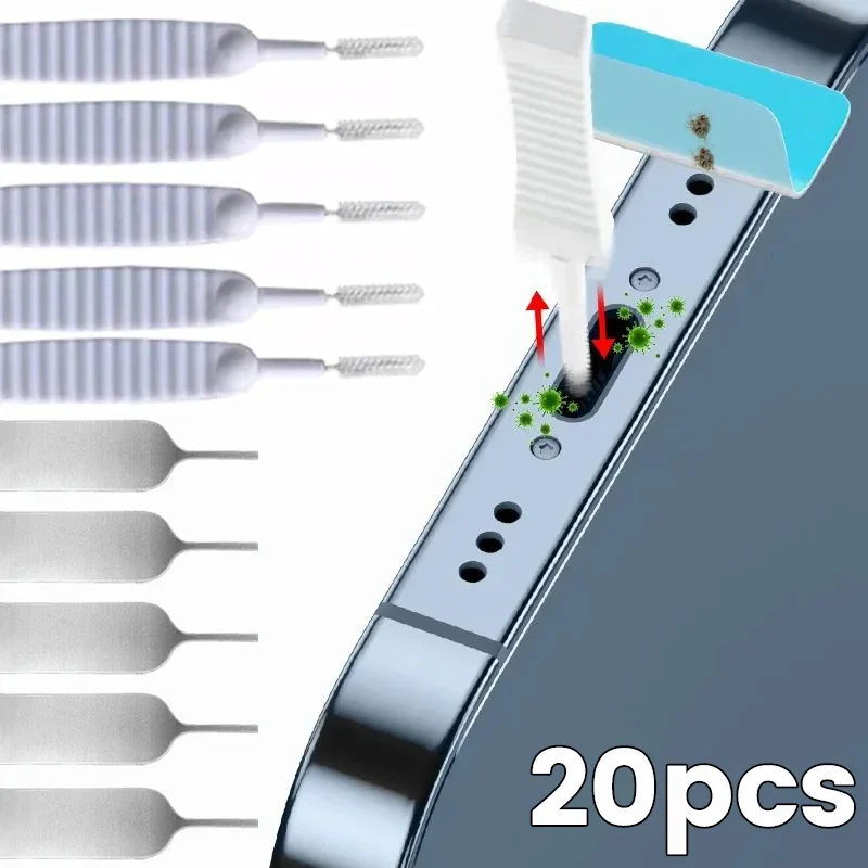 1/20 szt. Port ładowania telefonu komórkowego szczotka do kurzu dla IPhone 14 Samsung Xiaomi Huawei Universal Cleaner narzędzie do pobierania kart