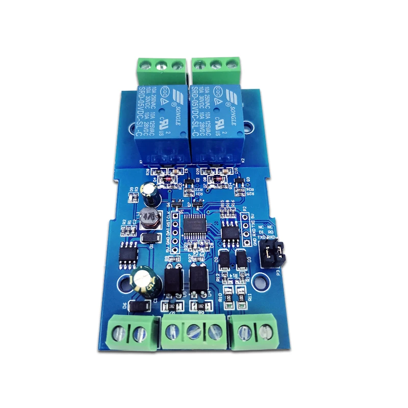 Módulo de relé bidirecional Modbus Rtu 7-24V Entrada/saída do interruptor RS485/TTL