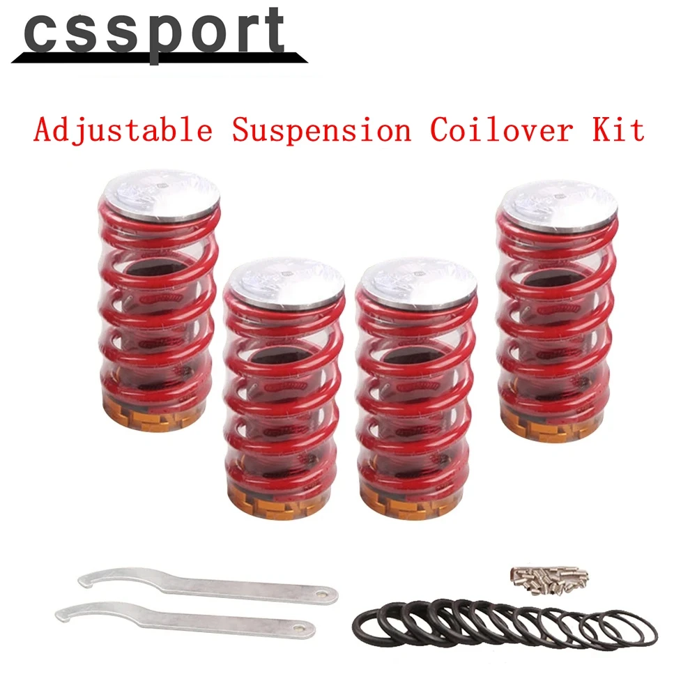 Adjustable Suspension Coilover Kit Spring For 88-00 Honda Civic EG EJ EK For 90-01 Acura Integra Red Springs Lowering Scaled New