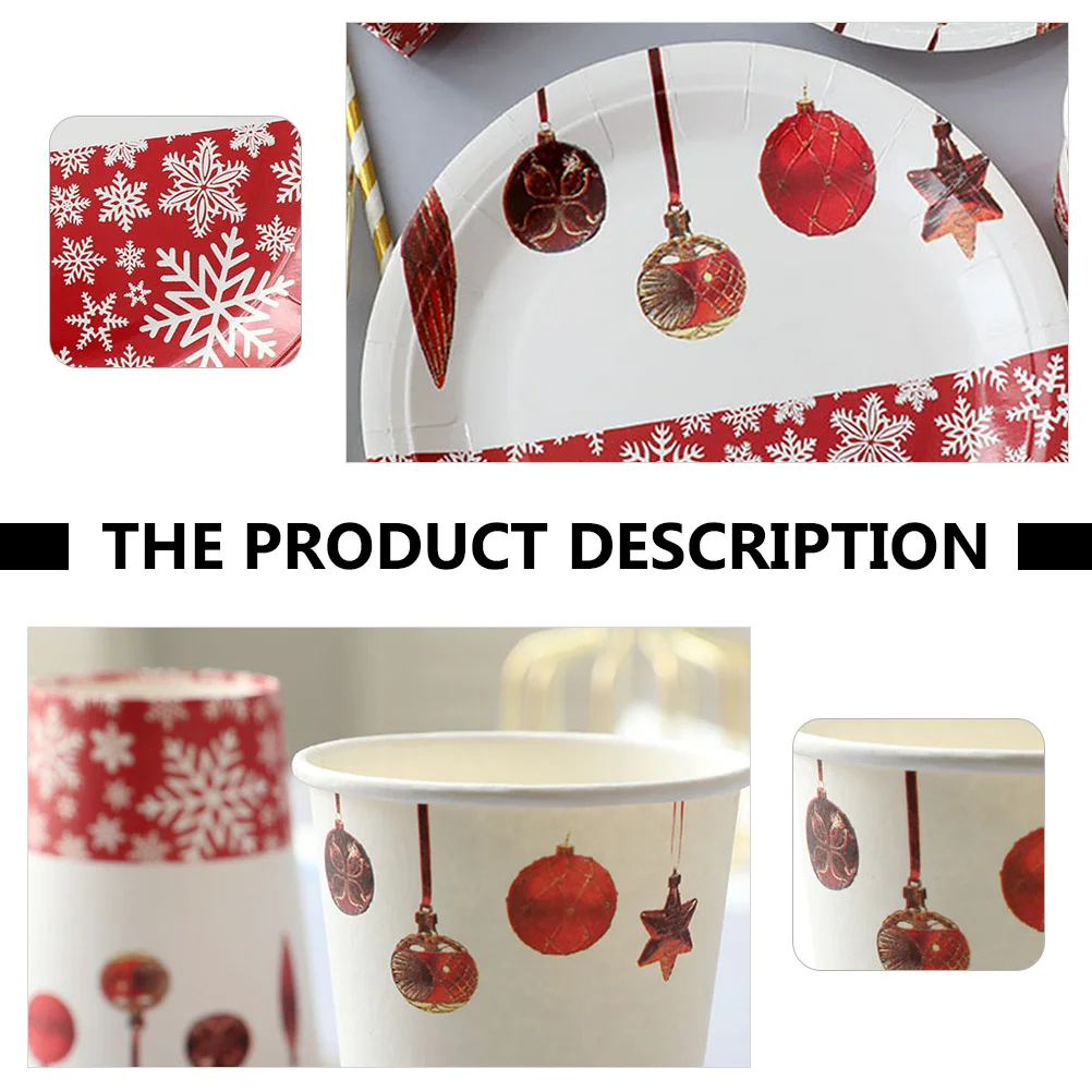 

20pcs Christmas Wood Plates Round Disposable Tableware For Party Festival Home Hotel Coffee Shop Use Xmas Printing Plates