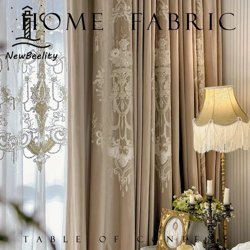 

Кружевная вышивка, цветные бархатные шторы для чая с молоком для гостиной, спальни, балкона, вышитые шторы, шторы для виллы по индивидуальному заказу