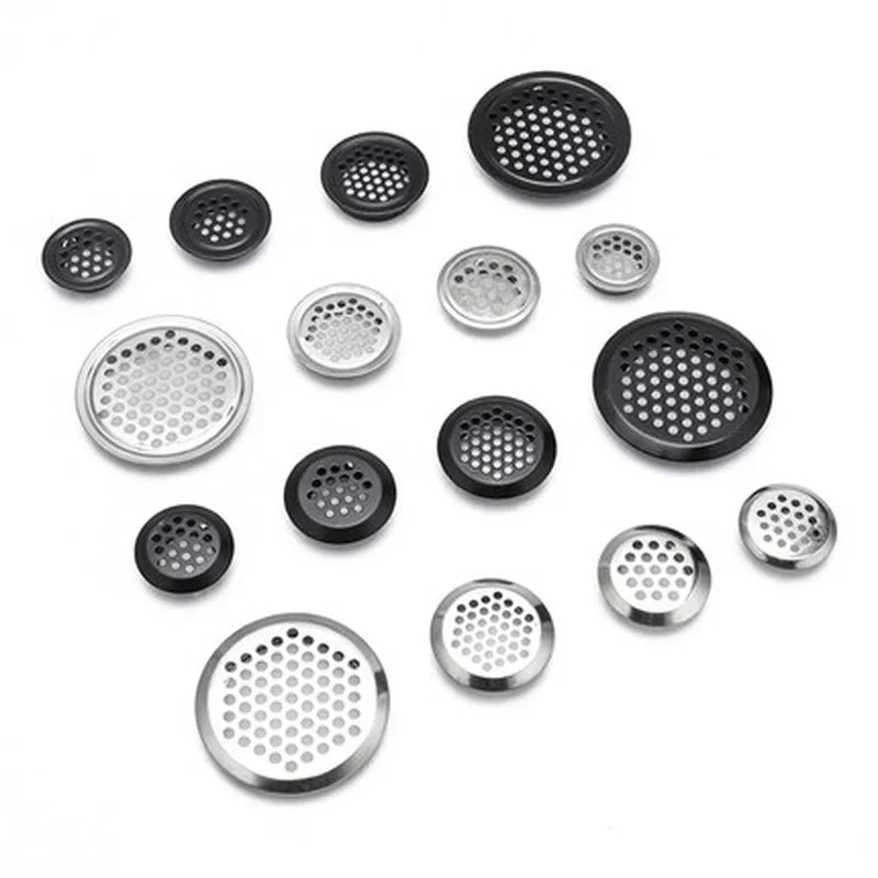 10Pcs Round Wardrobe Cabinet Mesh Hole Stainless Steel Air Vent Louver Ventilation Cover Hole Dia.19mm/25mm/29mm/35mm/53mm