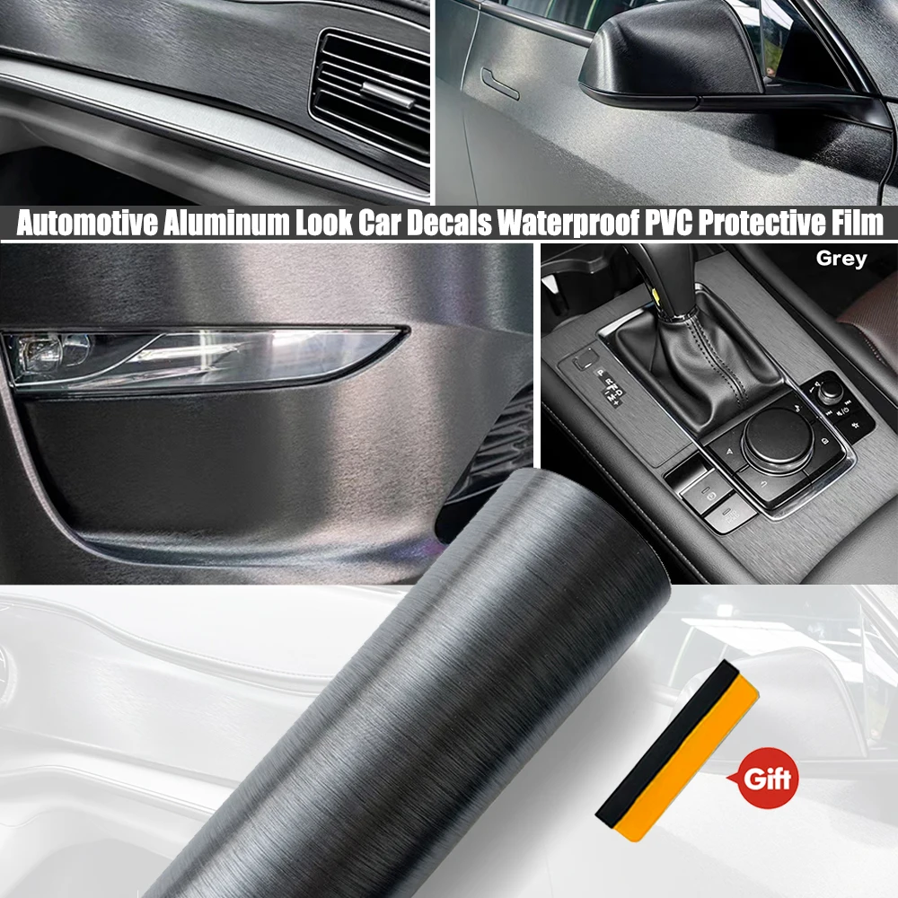 Silver Aluminum Brush Vinyl Film Car Wrap Film Car Brushed Aluminum PVC Wrap Films Adhesive Sticker for Motorcycle Computer Skin