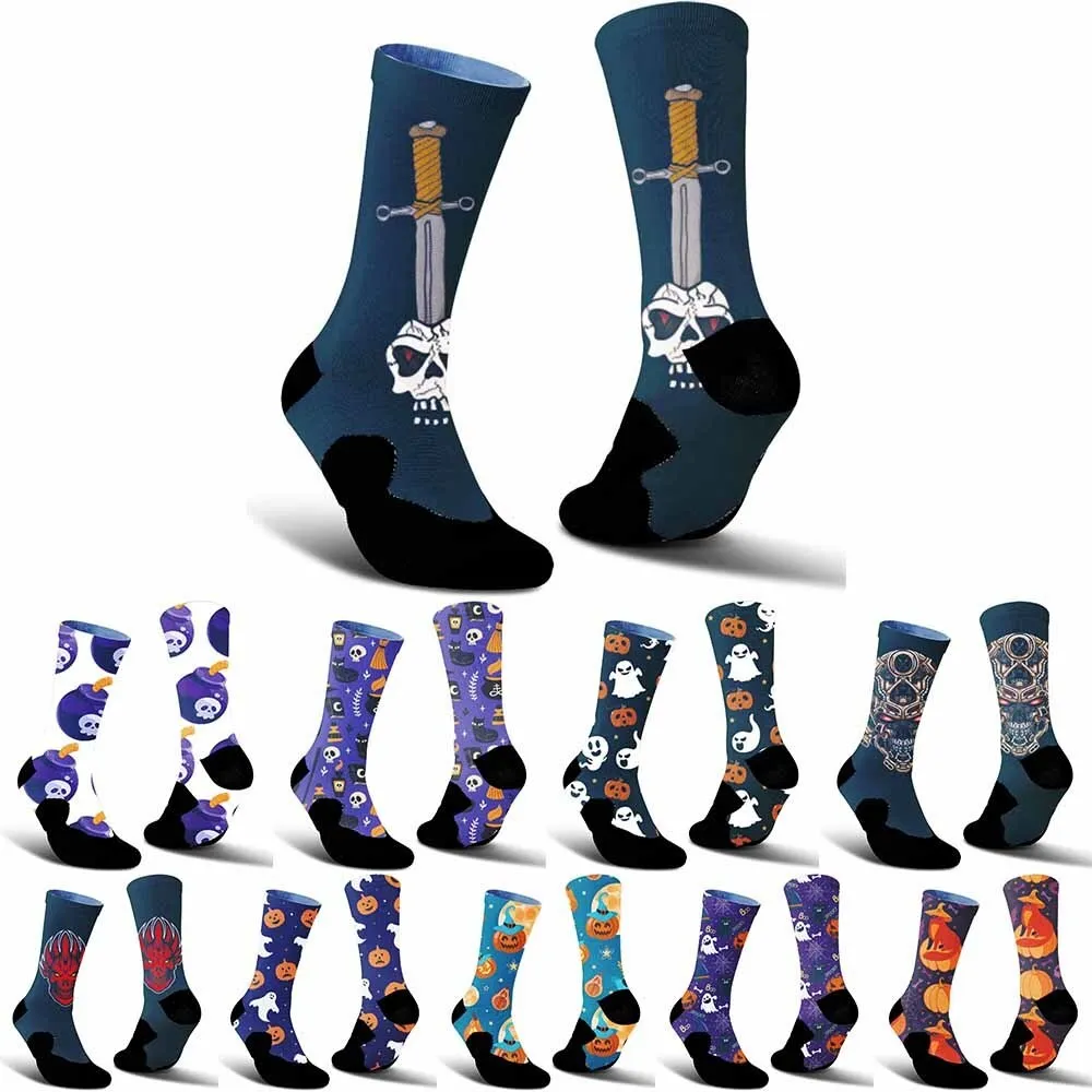 

Спортивные велосипедные носки с креативным механизмом и черепом, впитывающие пот, прочные, дышащие, подходят для любителей велоспорта в качестве подарков