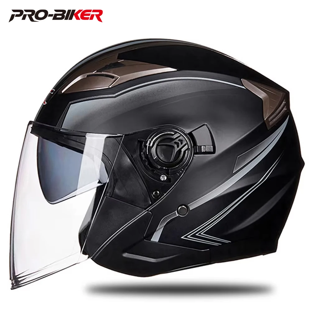 

Motorcycle Helmet Open Face Double Lens Cool Casco Moto Four Seasons Men Women Street Fashion Helmet Capacete De Moto