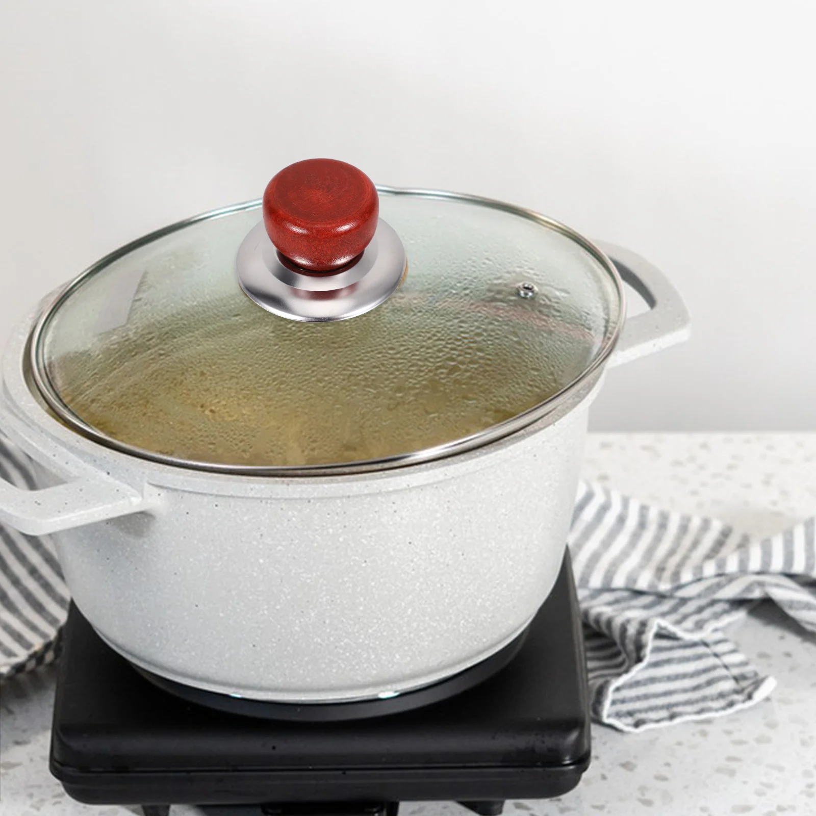 

6 Pcs Lid Handle Pot Knob Kitchen Pan Knobs Button Cooking Heat Resistant Wood for