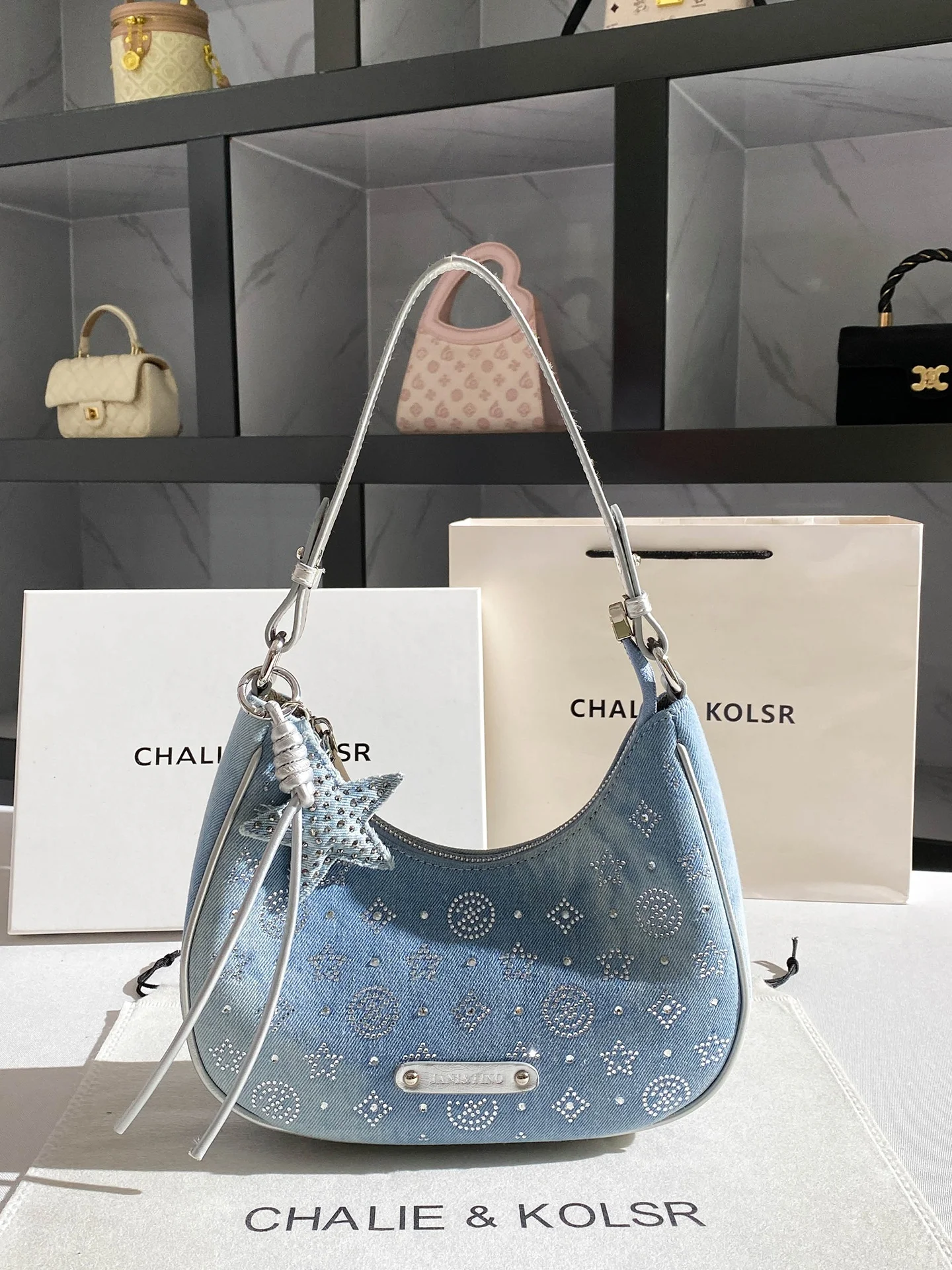Bolso Hombro Denim Brillante Mujer Verano - usage example
