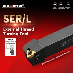 SER1010H11 SER1212H16/11 SER1616H16/11 SER2020K SER2525M herramienta de torneado de rosca externa, portaherramientas CNC, barra cortadora de torno SER SEL
