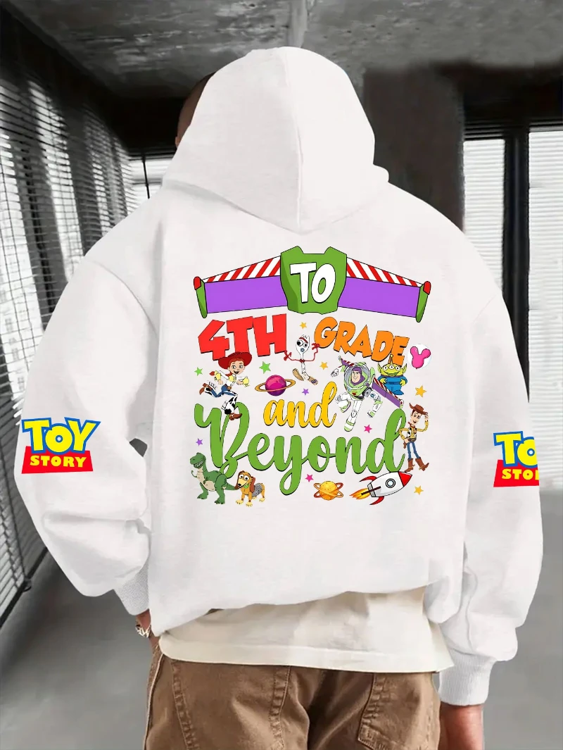 

Disney Official Toy Story Hooded Sweatshirt for Men - Woody & Buzz Lightyear Graphic Pullover, Loose Fit Long Sleeve Hoodie