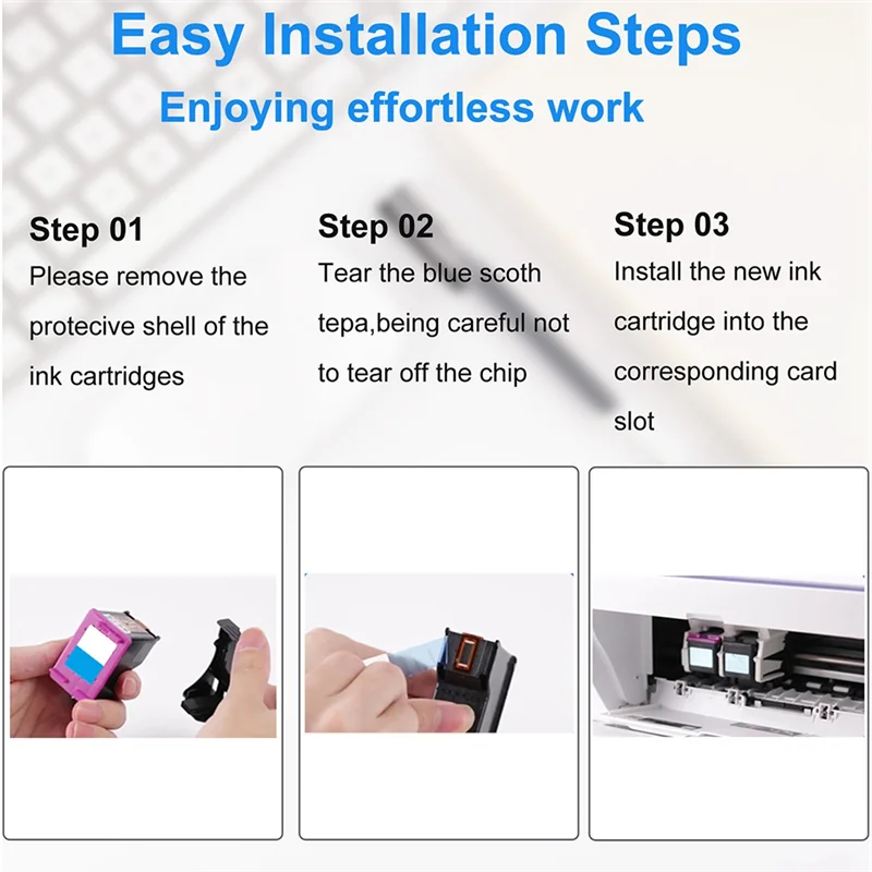 Top-Rated IInk Box Compatible for HP67 XL Ink Replacement for DeskJet Printer