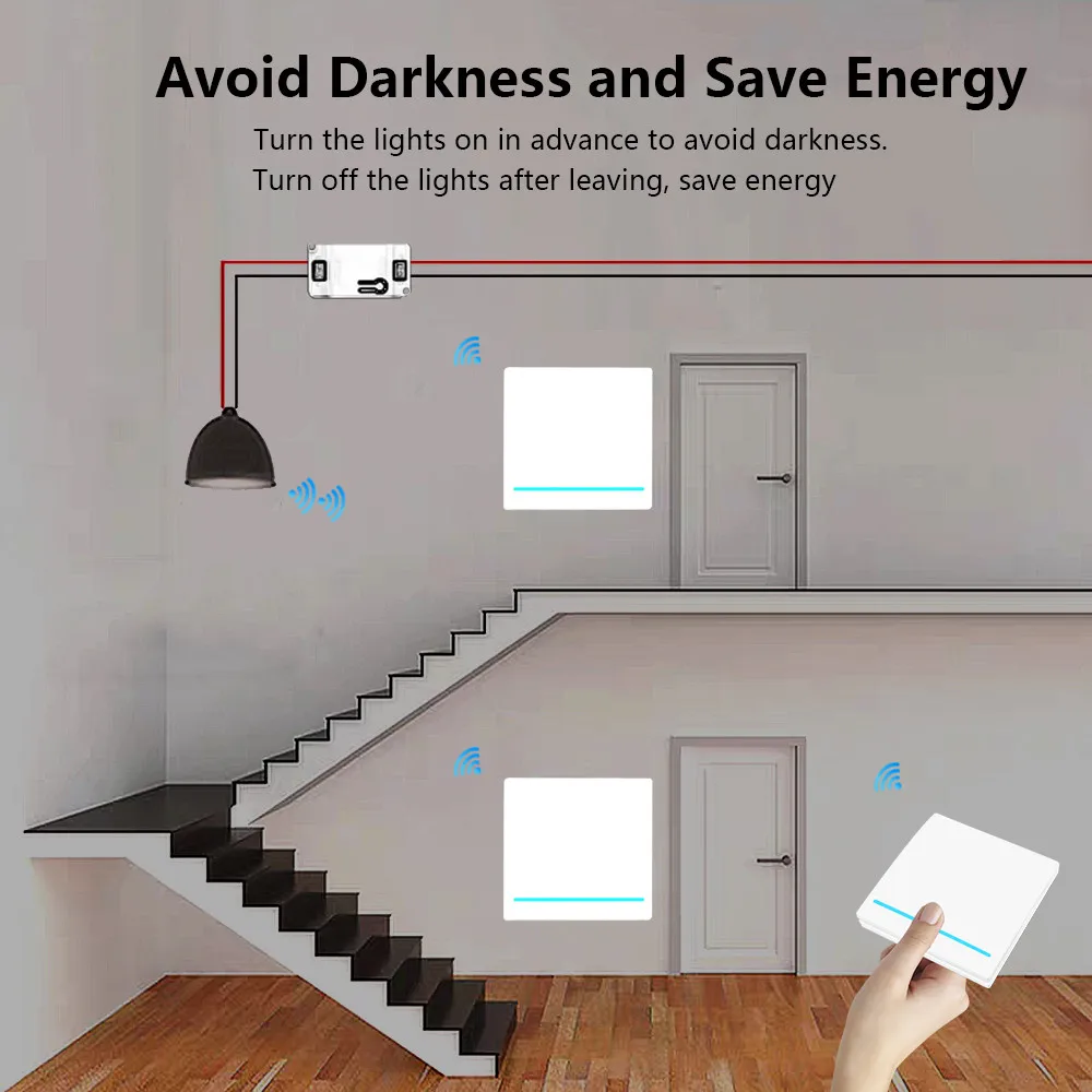 GERMA-interruptor inteligente inalámbrico por Control remoto, lámpara de techo con botón de pared para el hogar, 1/2/3 gang, 433Mhz, 110V, 220V