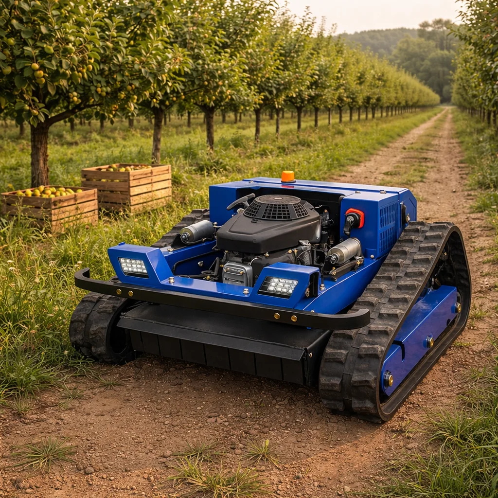 

Гусеничная газонокосилка с фабричным прямым дистанционным управлением - 4-тактный робот-косилка с нулевым поворотом и электрическим стартером