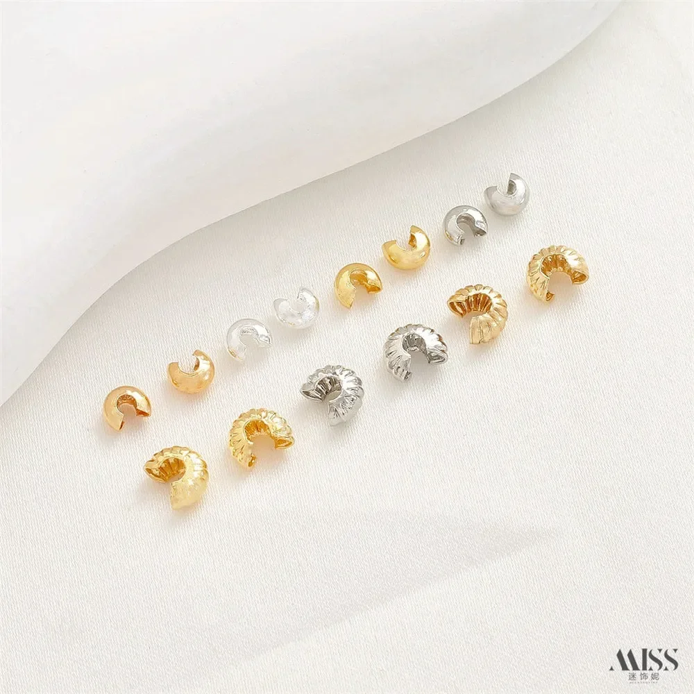 14K Gold Half-moon Bag Buckle Crescent Buckle C Buckle DIY Handmade Bracelet Necklace Positioning Bead End Buckle Accessories