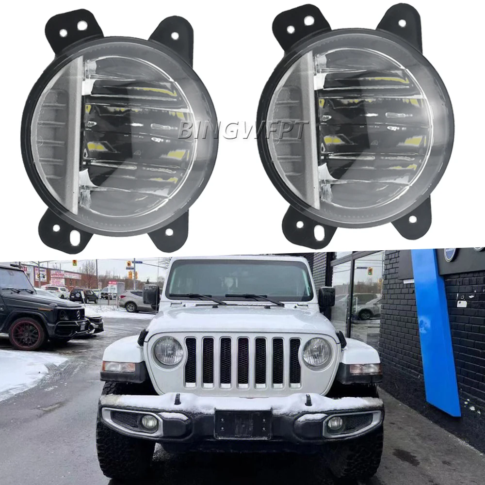 2 X For Jeep Wrangler JL JLU Rubicon Sahara 2018-2019 Fog Lights Fog Light Headlight Headlights Foglamps