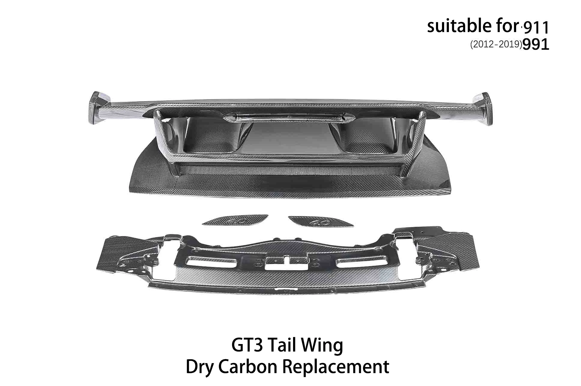 Factory OEM Carbon Fiber Car Part Mold 3k Carbon Fiber Spoiler for Porsche 911 991 2012-2019 GT3 4
