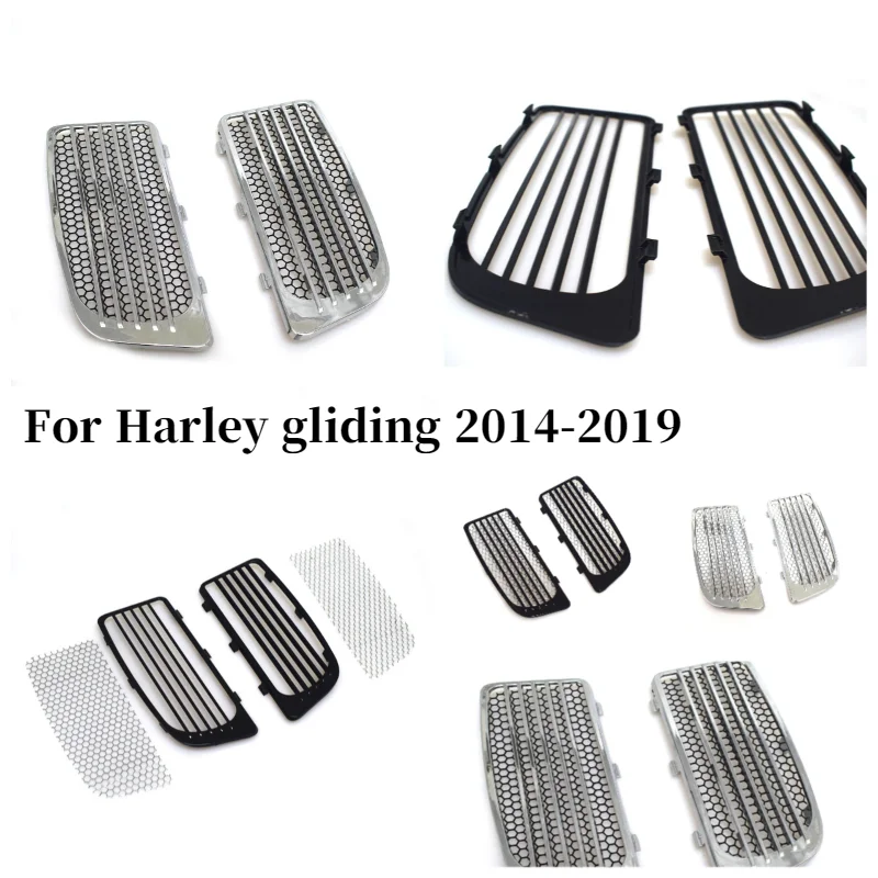 Motorcycle ventilation vent decoration leg protection water tank with electroplated mesh for Harley gliding 2014 2015 2016-2019