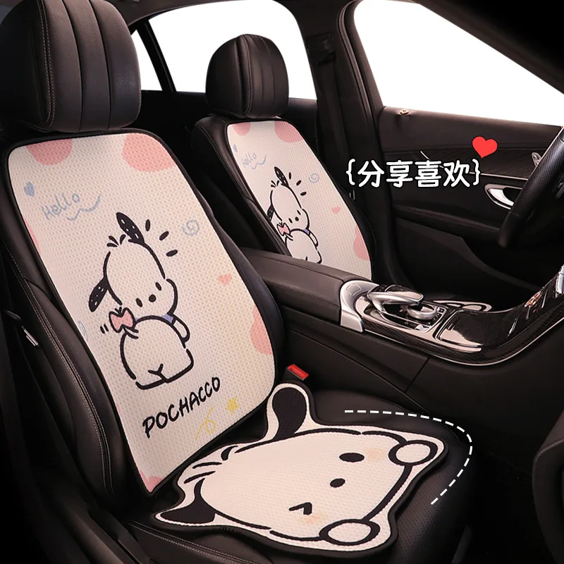 

Sanrio Car Seat Cushion All Seasons Universal Half PackSeatCover Pochacco Cartoon Female Seat Cushion Summer Ice Silk Seat Cover