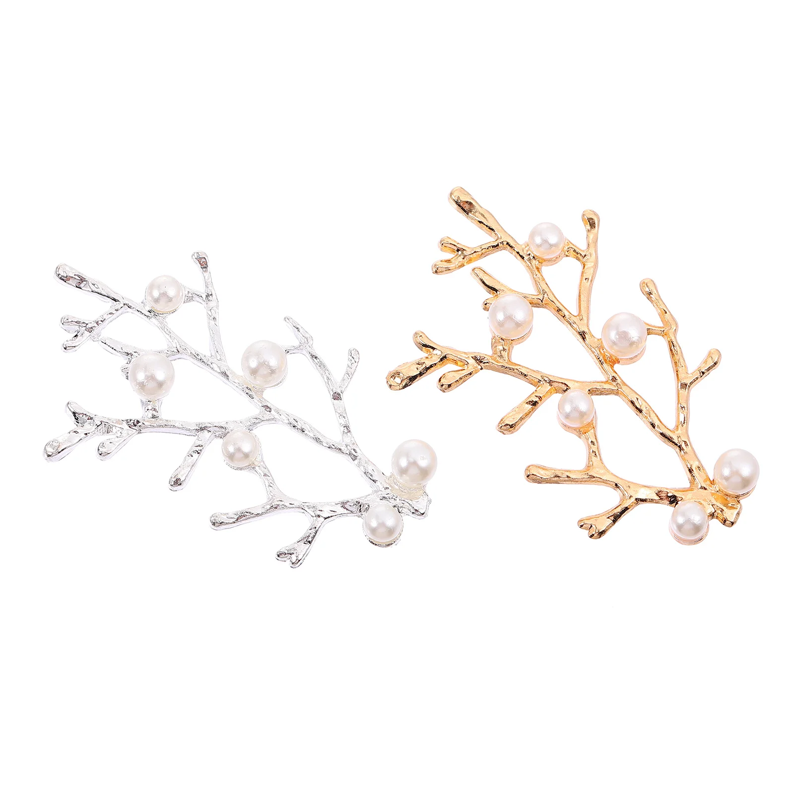 

10 Pcs Pearl Branch Embellishments Alloy DIY Hair Accessories Charms Retro Decorations Supplies Tree Branch Elastic B