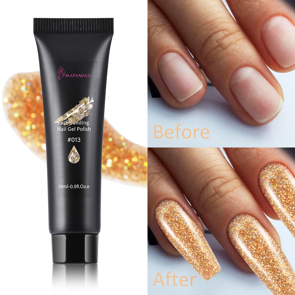 15ml gel de extensão de unhas cor caramelo sólido & glitter construir poli gel uv outono inverno gel semi permanente para unhas cola da arte do prego