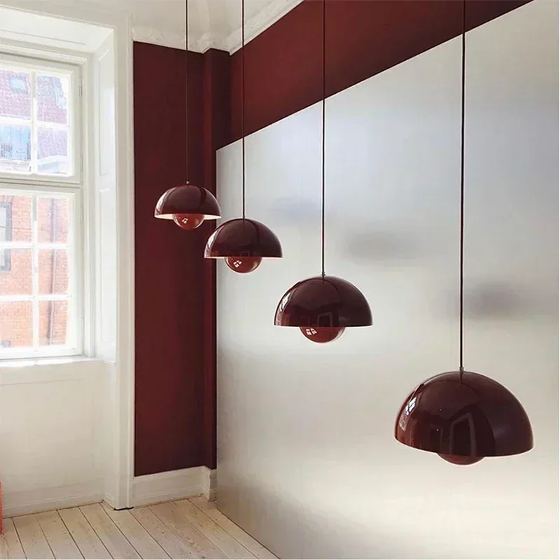 Danemark Designer Semicirculaire Bouton De Fleur Lampe Suspendue pour Cuisine Salon Île Fer Intérieur Décor À La Maison LED Luminaires D'éclairage