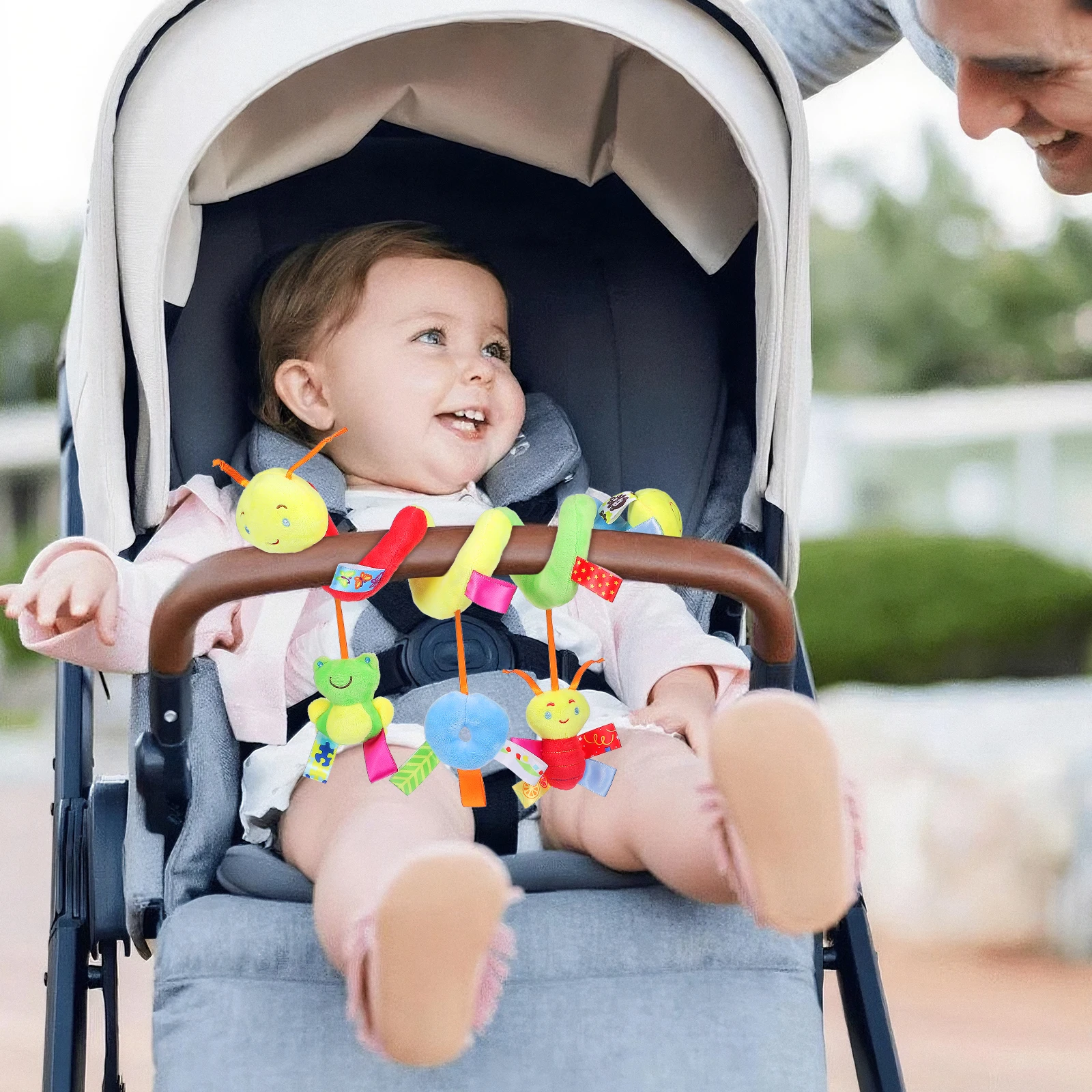 Girls Toys Baby Seat Mobile Hanging Danglers Activity Spiral Stroller Cradle Rattle Pram Bed Bell Set