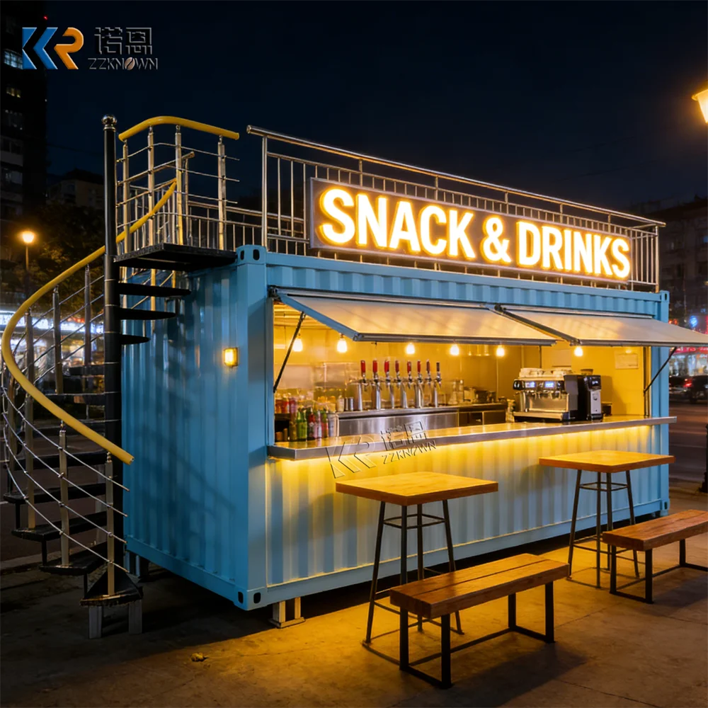 Outdoor Waterproof Mobile Bar Mobile Portable Kiosk Container Restaurant Portable Modern Container Bar With Kitchen