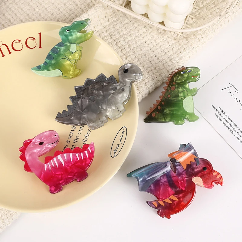 Cartoon Cute Creativity Animal Dinosaur Acrylic Hair Claw For Women Girl Trendy Funny Hair Clip Headwear Hair Accessories