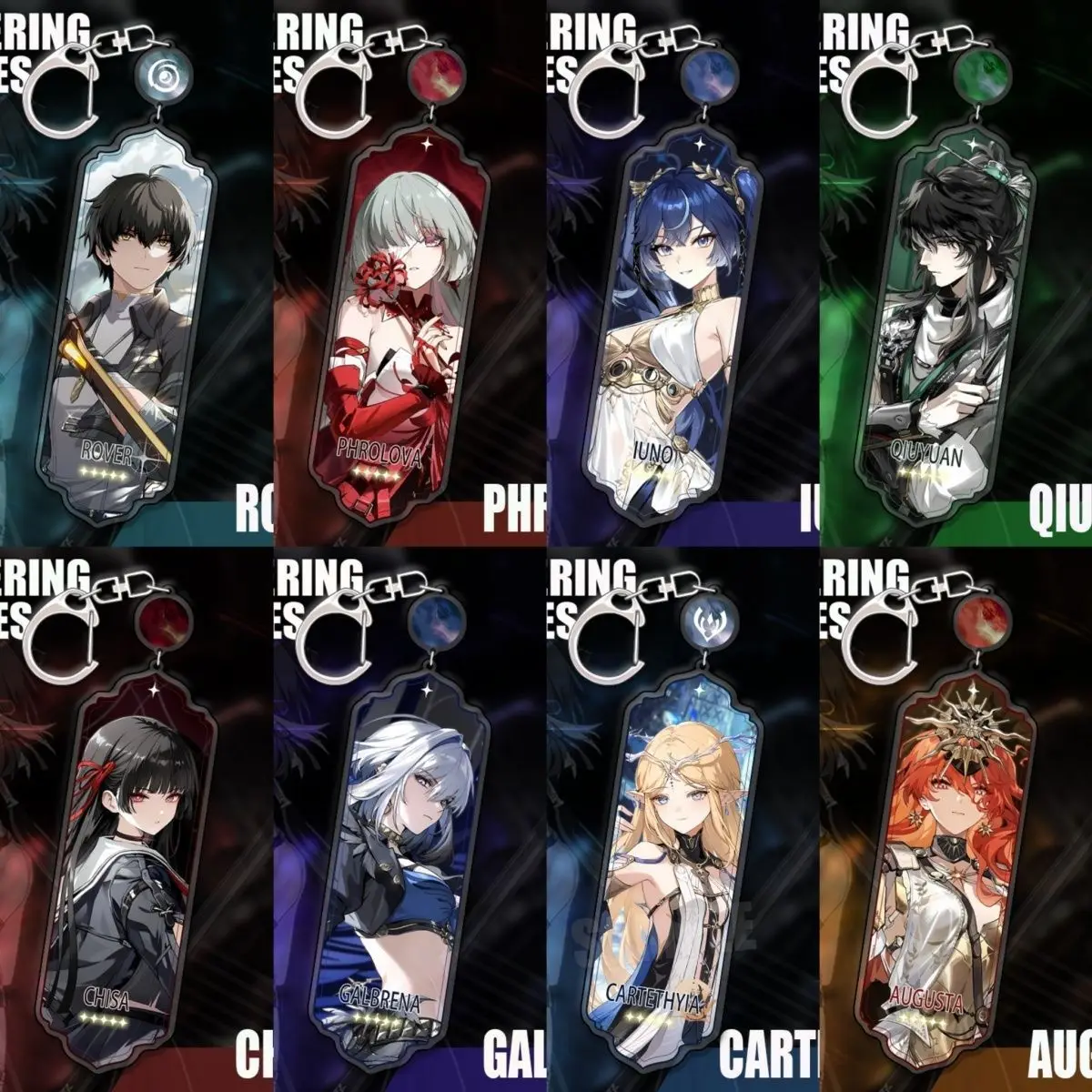 Mingchao Game الطرفية Zanni Cantrella كاتيكسيا سلسلة مفاتيح مصنوعة من الأكريليك الطويلة قلادة الكل في واحد حقيبة الديكور