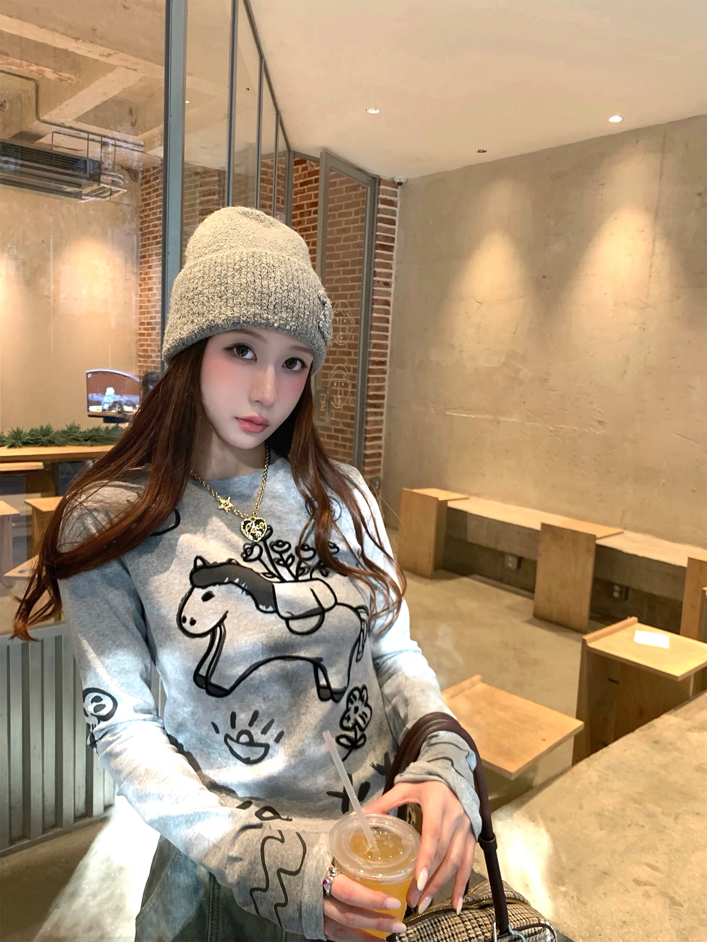 

Женская корейская футболка с длинным рукавом, облегающая, повседневная, модная, с круглым вырезом, базовая модель