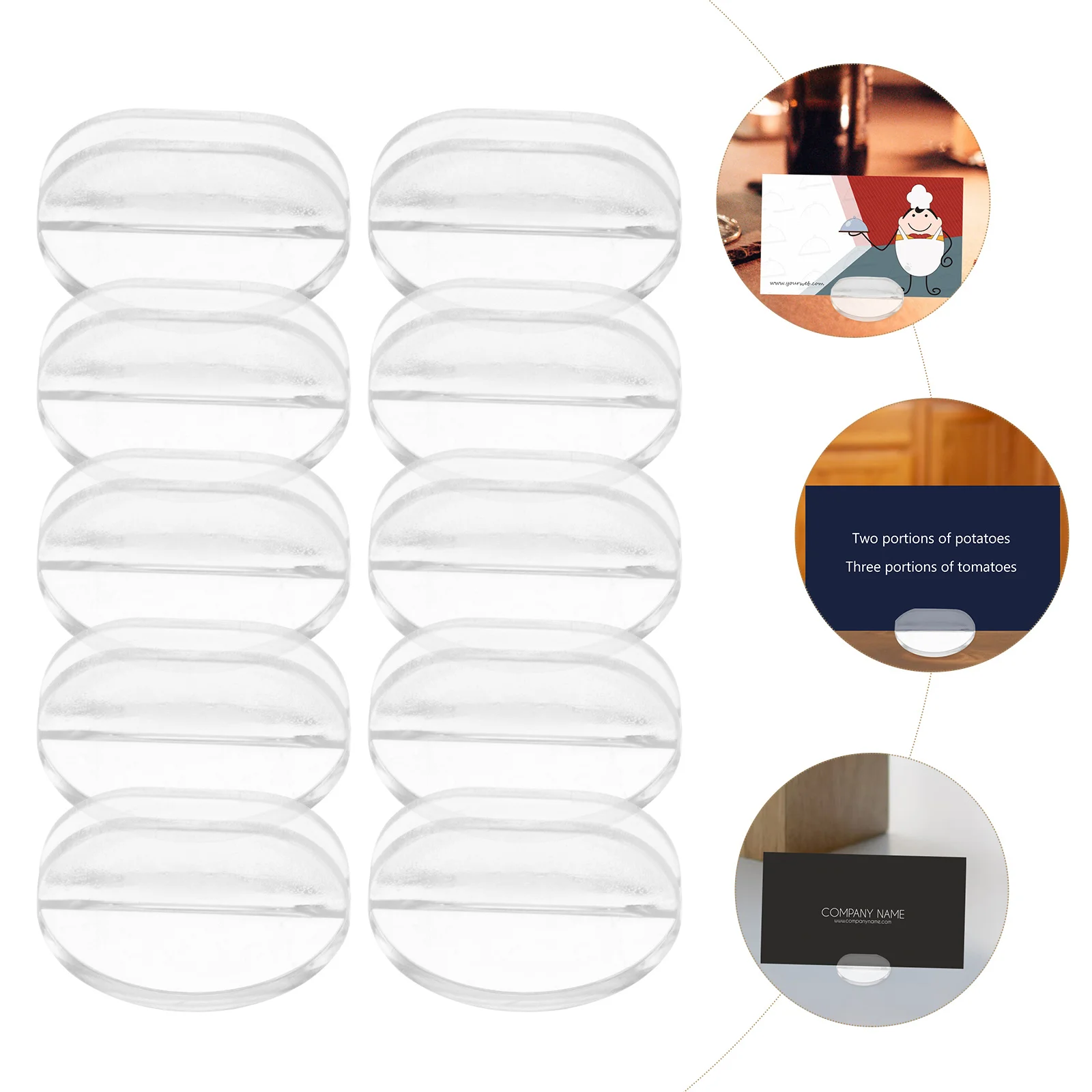 

50Pcs Clear Card Holder Round Business Card Display Stand Sturdy Plastic Organizer for Desk Office Appointment Cards Storage