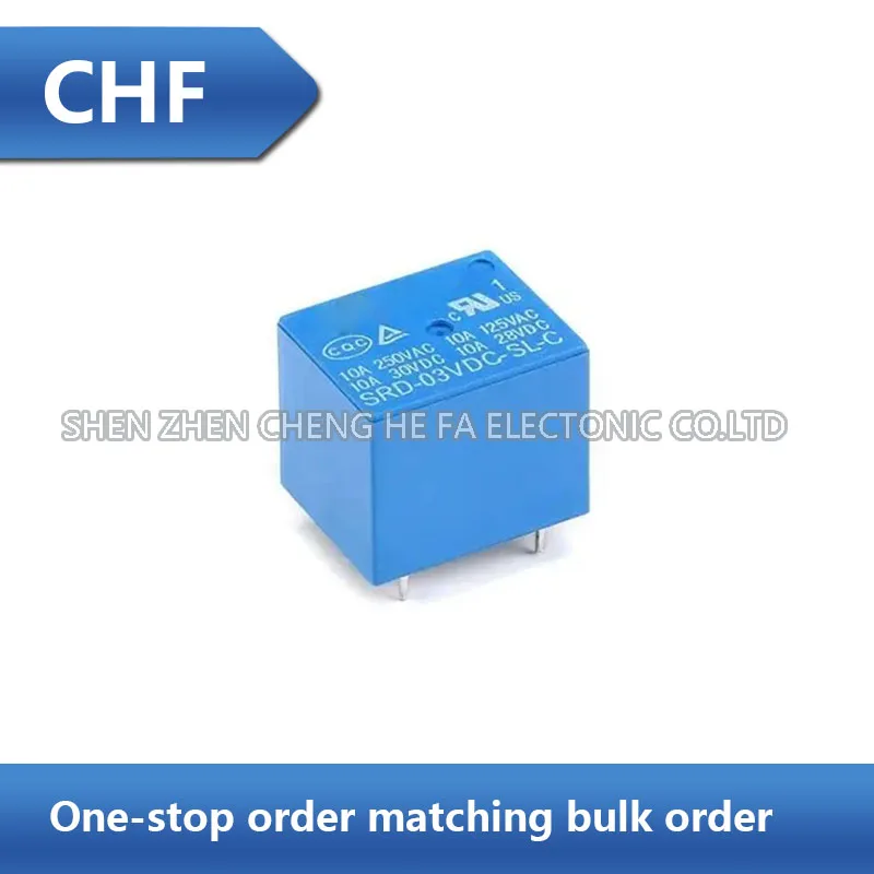 5PCS SRD-03VDC-SL-C 5-pin 10A one on one off Songle relay brand new original stock