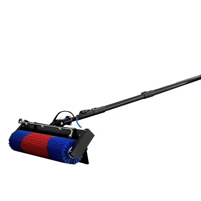 Electric Rotating Solar Panel Cleaning Brush, Extendable Pole Brushless Motor for Efficient PV System Maintenance