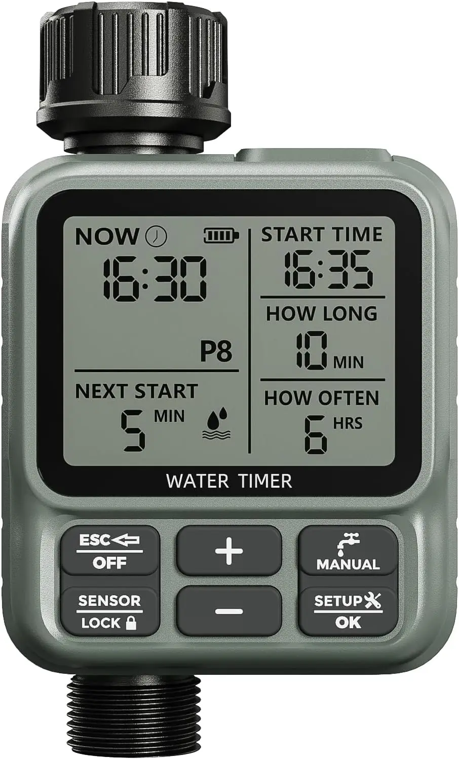 

Programmable Garden Hose Timer with Auto, Manual & Rain Delay - Watering Timer for Lawn, Garden, Greenhouse