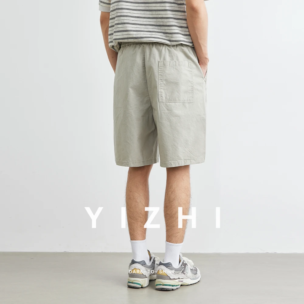 100% Cotton Men's Casual Shorts Summer New Loose Comfortable Breathable Thin Beach Pants Solid Color Shorts Men's Clothing