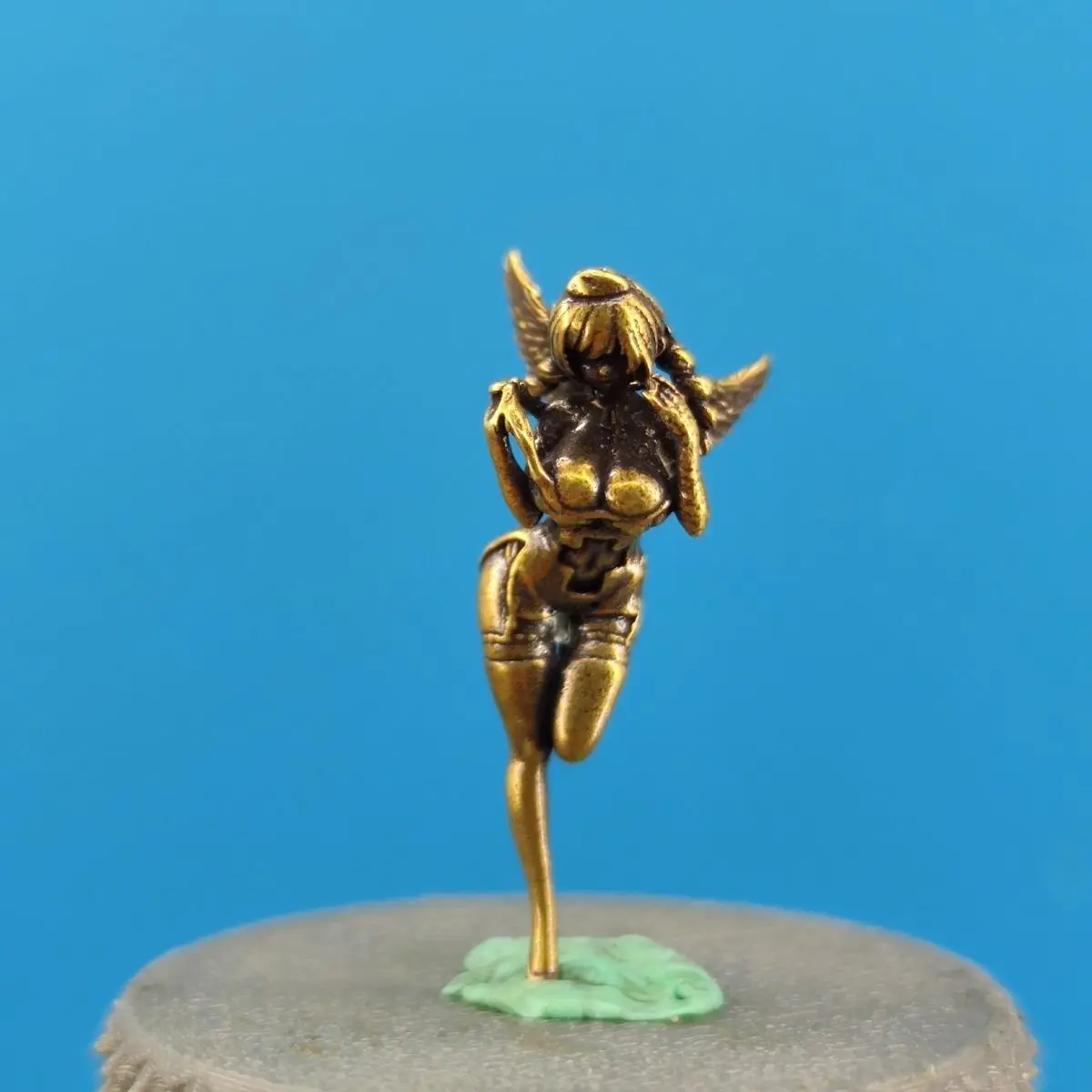 Premium Brass Sexy Angel Girl Figure - Collectible Handmade Nurse Character Model for PC Case Decoration & Home Decor