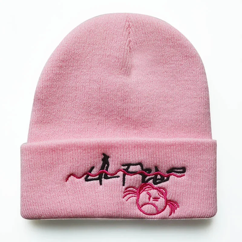 Lil Peep Beanie Embroidery Men Women Knit Cap Knitted Hat Skullies Warm Winter Unisex Ski Hip Hop Hat