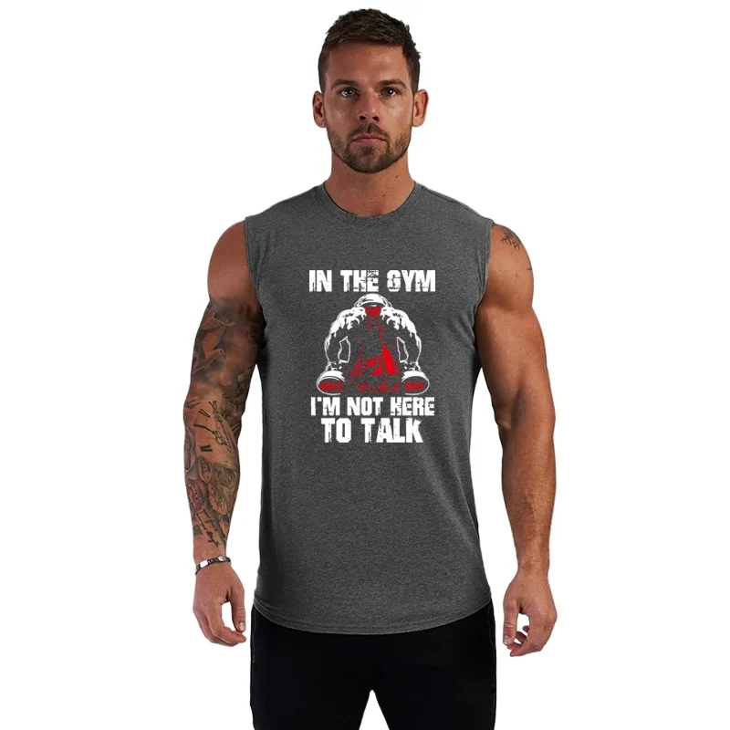 Mens Gym Clothing Bodybuilding Stringer Singlets Fitness Tank Tops Men Cotton Sleeveless Shirt Workout Sportswear Slim Tees