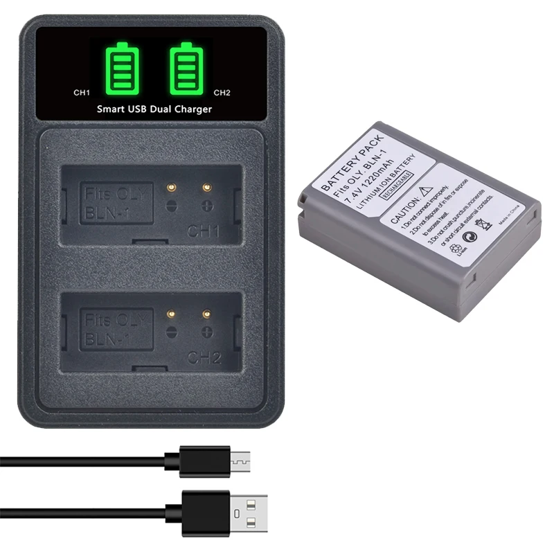 

Durapro BLN1 BLN-1 1220mAH Li-ion Battery Charger Set for Olympus OM-D E-M1 E-M5 Mark II PEN-F E-P5 EM1 EM5 PENF EP5 Camera