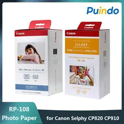 Papel fotográfico RP-108 Original, 100x148mm(6 pulgadas), añadir 2 cartuchos de tinta para Canon Selphy CP820 CP910 CP1000 CP1200 CP1300