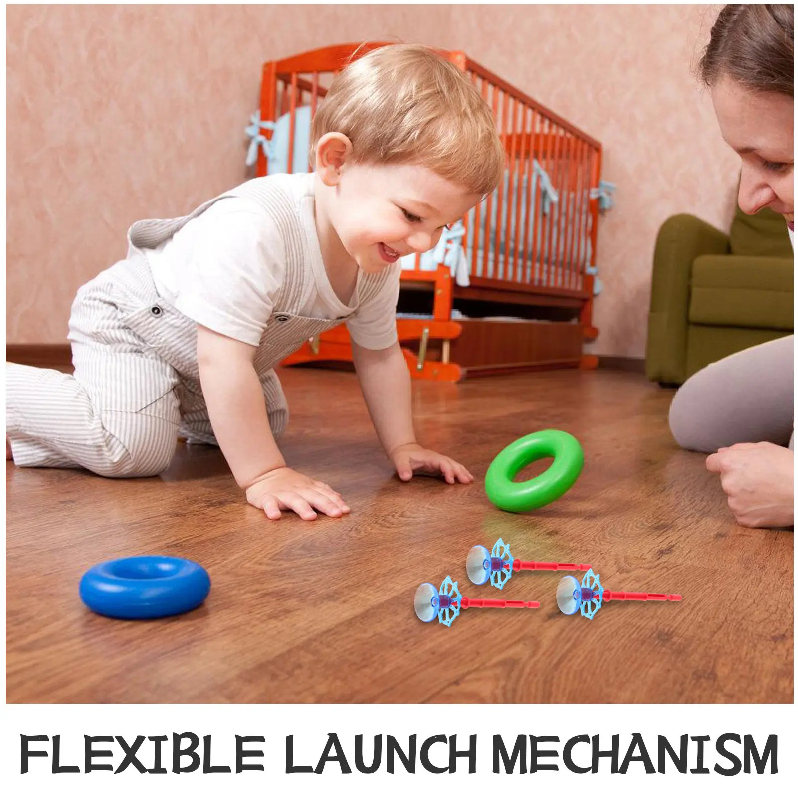 60pcs Spider Launcher Toy with Strong Suction Cups, Flexible Wall-Sticking Web Slinging Play for Bedroom & Living Room