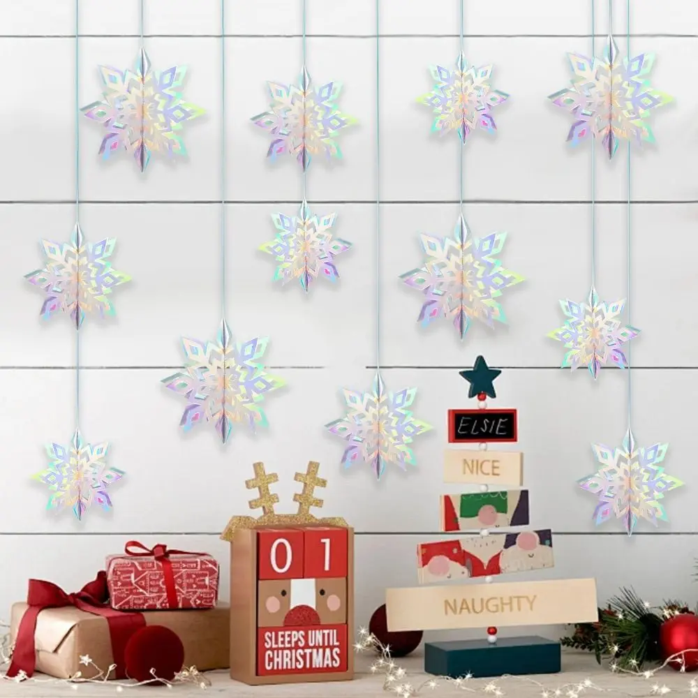 DIY Snowflakes Christmas Paper Hanging Winter Wonderland Women