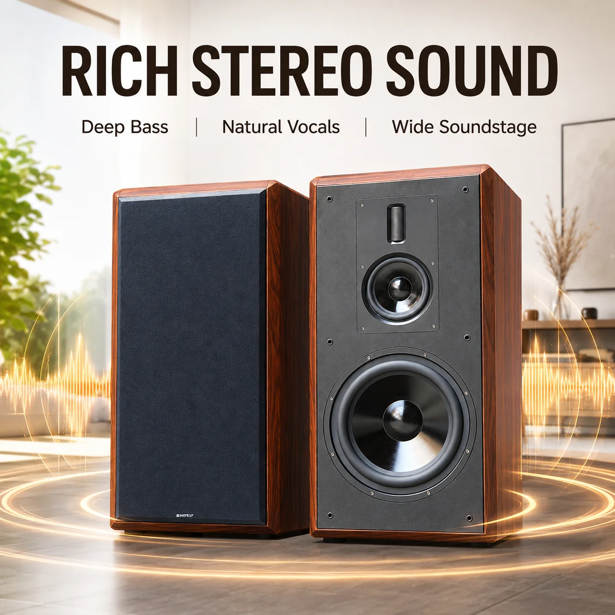 10 Inch Bookshelf Speaker 250W Three-Way Sound Equipment 4Ohm Passive Fever Sound Box For Home Theater Sound System Music Studio