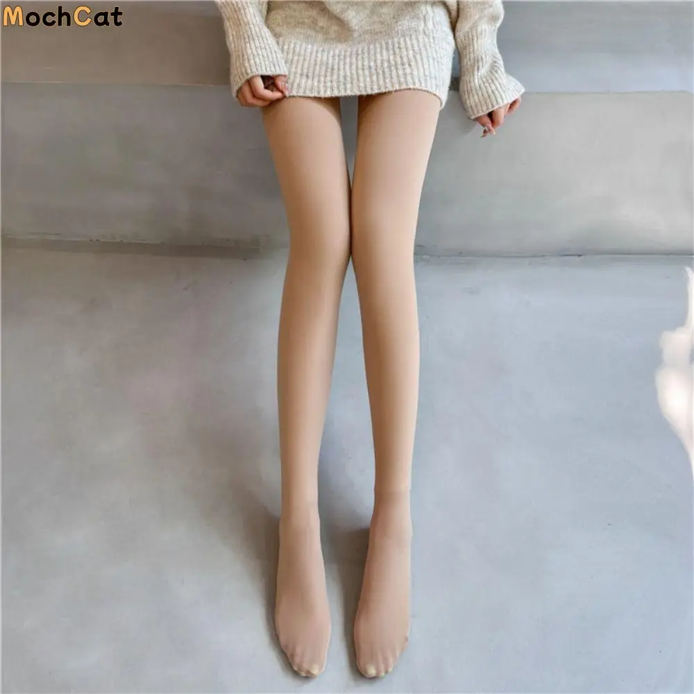 Stretchy Nudity Thicken Bottoming Pants Plus Velvet Nude Thermal Pantyhose Bare Leg Artifact Winter Pantyhose Women Stockings