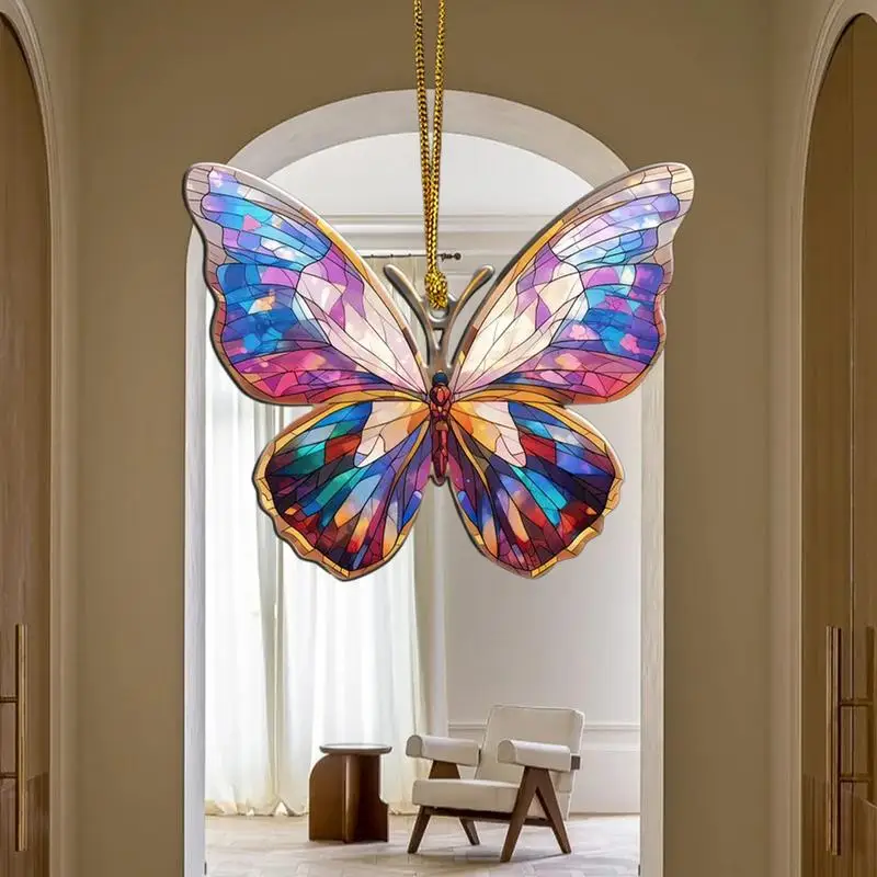 

Acrylic 2D colorful butterfly decoration acrylic window decoration pendant colorful wall decoration for home window decoration