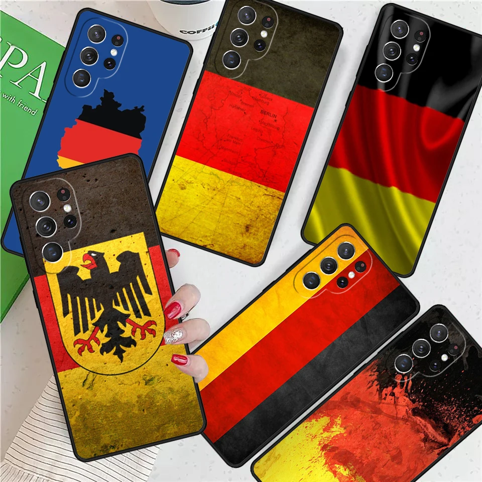 Germany Flag National Emblem For Samsung Galaxy S24 Ultra S21 S22 S8 S9 S10E Note 10 20 Plus FE S23 Phone case Cover Coque