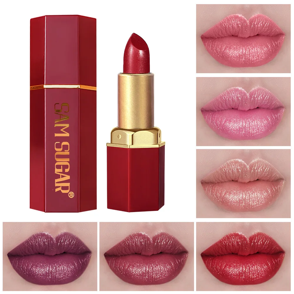 Juego de lápiz labial nacarado mate, 6 uds., larga duración, fácil de aplicar, maquillaje de lápiz labial nutritivo de terciopelo