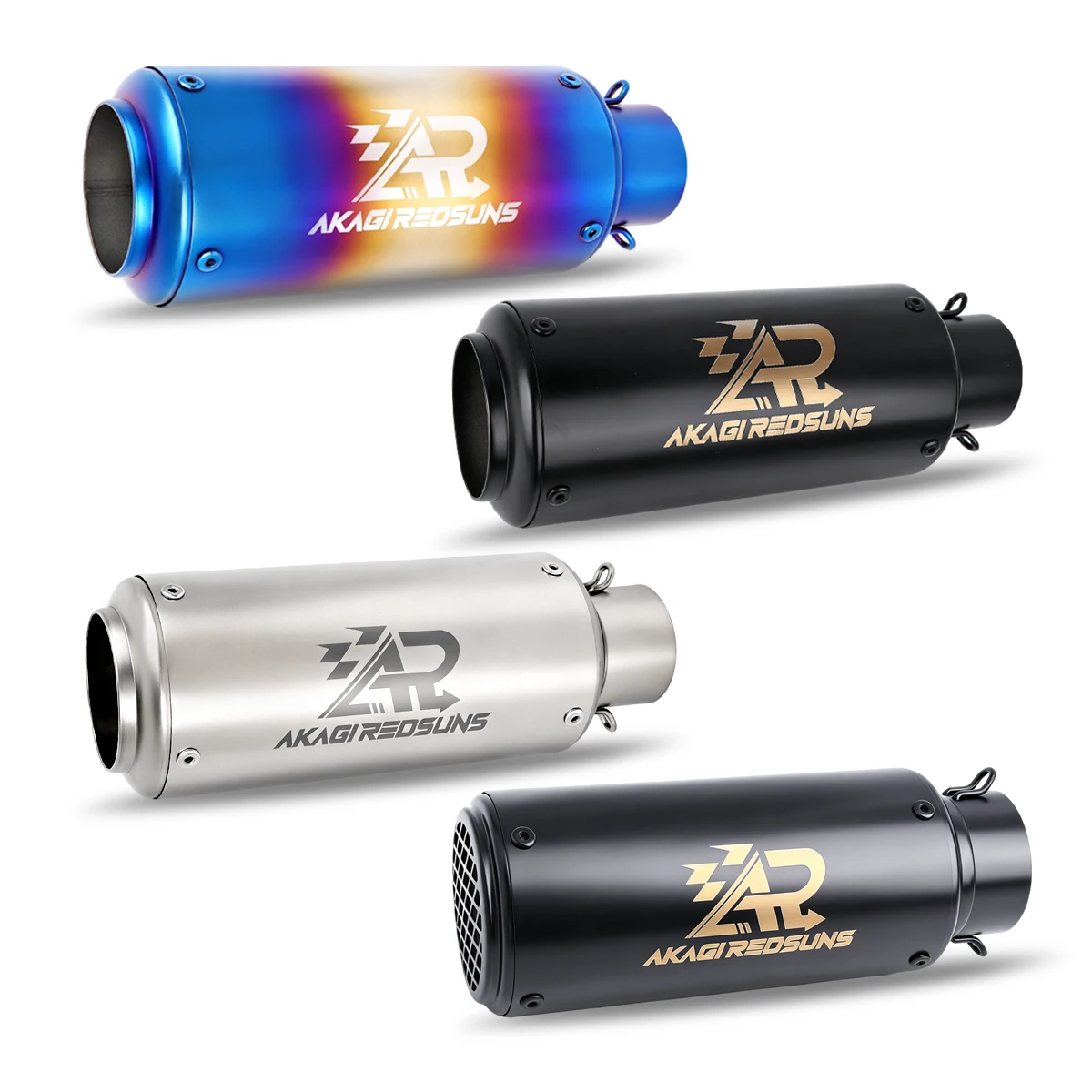AliExpress NONE 38/51MM Universal Motorcycle Exhaust Muffler Stainless Steel Slip On Muffler For Scooter Dirt Bike ATV Burnt Blue Silver Black